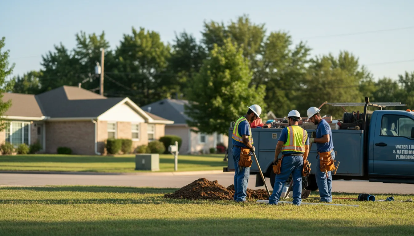 Residential water line and bathroom plumbing service in Huntersville, NC